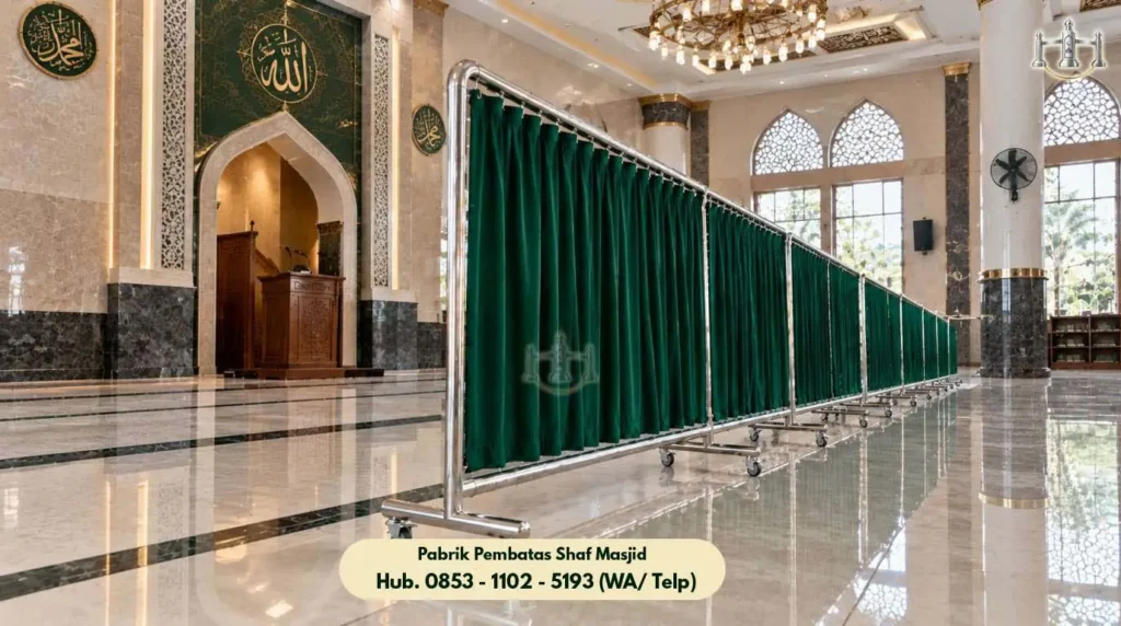 Hijab Masjid Stainless Ciledug, Produk Pembatas Shaf Stainless Steel Masjid