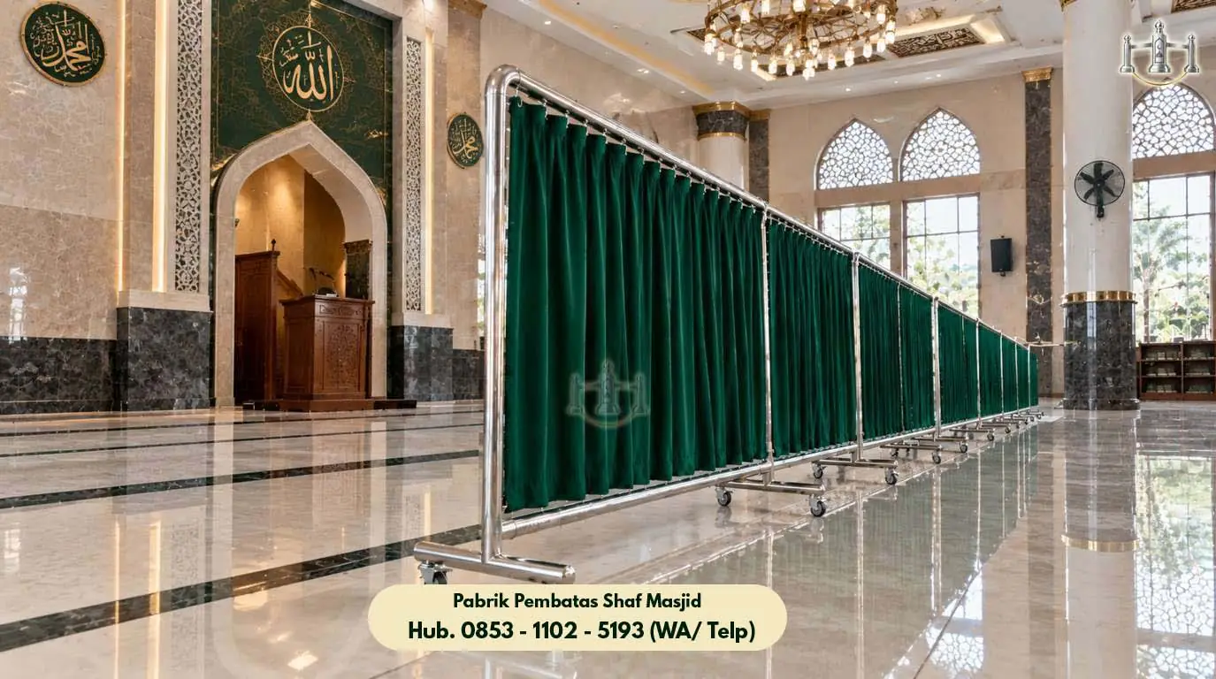 Pembatas Jamaah Masjid Cileungsi, Pembatas Shaf Stainless Steel Masjid & Musholla