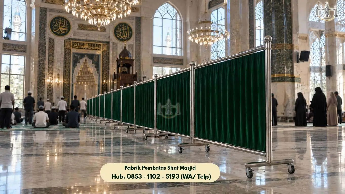 Pembatas Shaf Stainless Cilimus, Pembatas Shaf Stainless Steel Masjid & Musholla