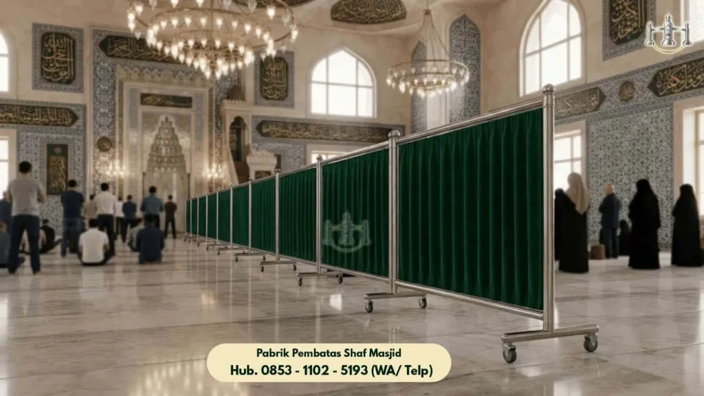 Hijab Masjid Stainless Ciledug, Produk Pembatas Shaf Stainless Steel Masjid