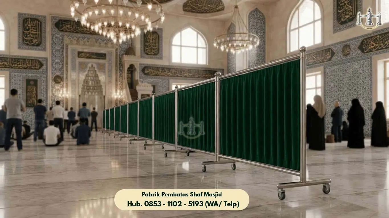Pembatas Shaf Sholat Cililin, Pembatas Shaf Stainless Steel Masjid & Musholla