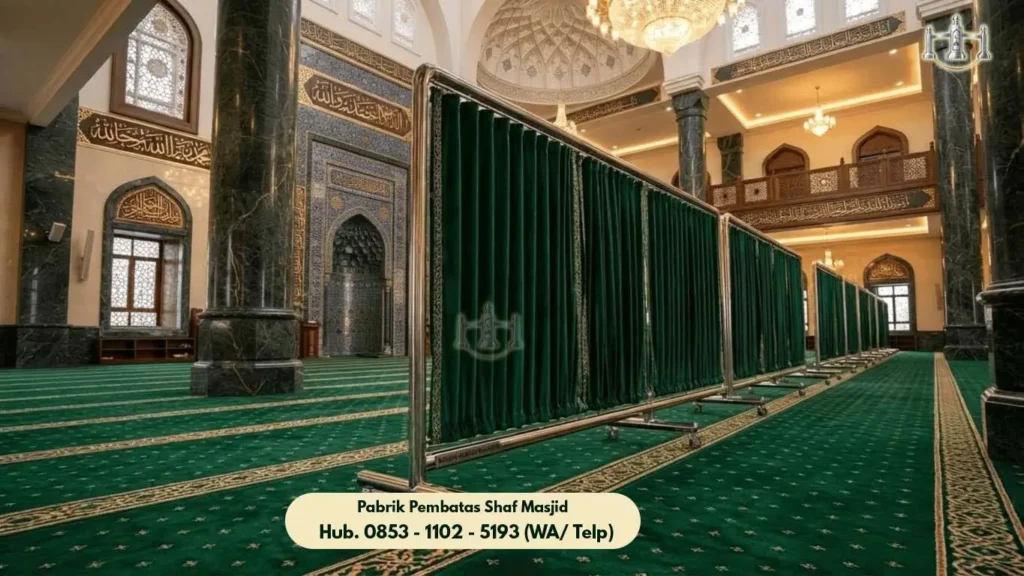 Hijab Masjid Stainless Ciledug, Produk Pembatas Shaf Stainless Steel Masjid