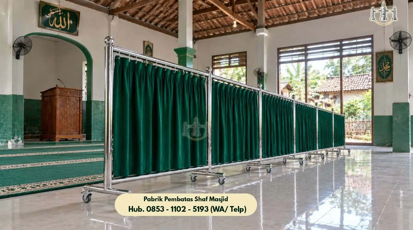 Partisi Shaf Masjid Cileunyi, Pembatas Shaf Stainless Steel Masjid & Musholla