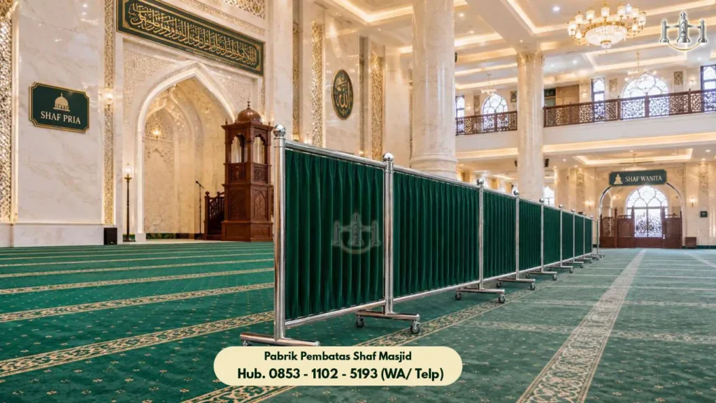 Hijab Masjid Stainless Ciledug, Produk Pembatas Shaf Stainless Steel Masjid