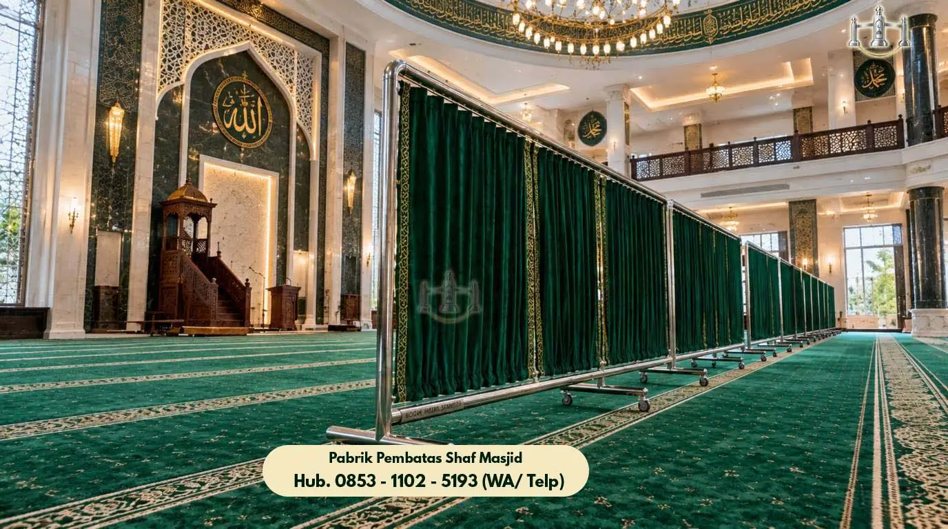 Pembatas Shaf Stainless Cigandamekar, Pembatas Shaf Stainless Steel Masjid & Musholla