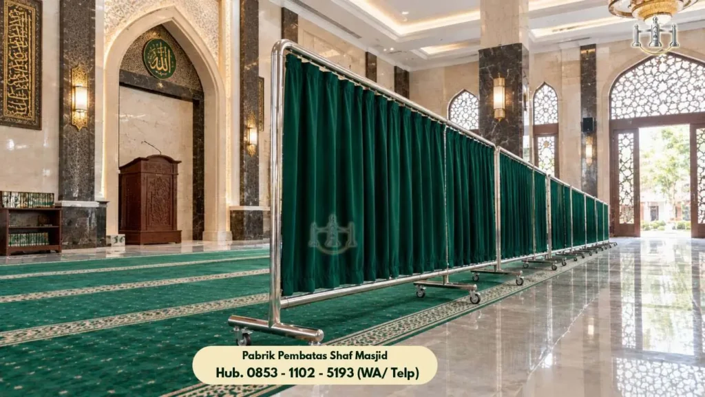 Hijab Masjid Stainless Ciledug, Tirai Hijab Gorden Blackout Tebal Penjaga Privasi Jamaah