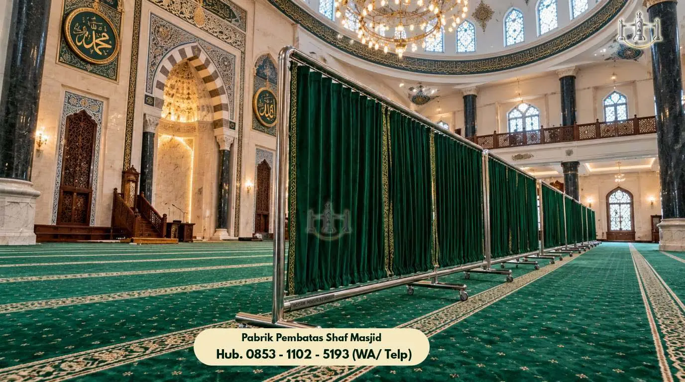 Pembatas Shaf Stainless Cilawu, Pembatas Shaf Stainless Steel Masjid & Musholla