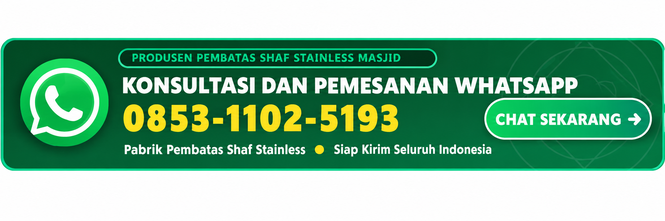 Hijab Masjid Stainless Ciledug, Hubungi Kami WhatsApp 0853-1102-5193 Pemesanan Pembatas Shaf Stainless Steel